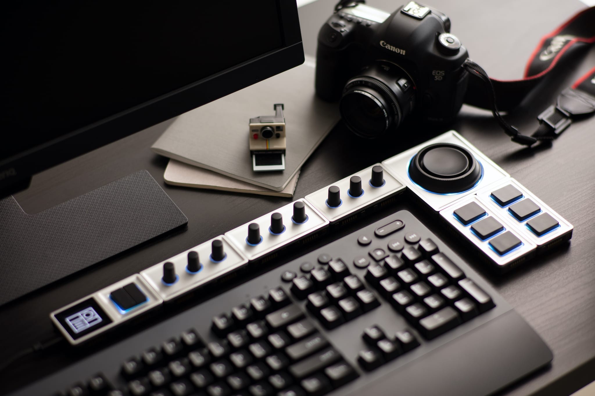 table with keyboard and the monogram modules version dark